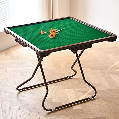 35-Zoll-Klapp-Mahjong-Tisch, tragbarer quadratischer Pokertisch mit verschleißfester Tischplatte, 4 Getränkehaltern und 4 Chip-Rillen, Multifunktions-Kartentisch für Tischspiele, Domino-Spiele von Oiyekntd