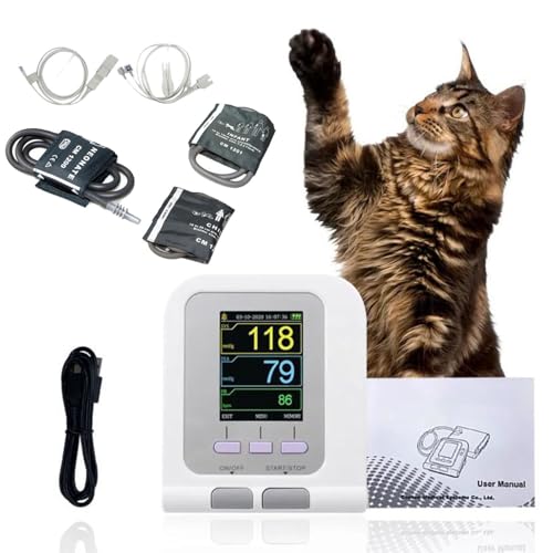 Digitales Blutdruckmessgerät mit Manschette für Veterinärmedizin, Tierpflegeausrüstung für Hunde/Katzen/Haustiere, Blutdruckmessgerät mit 3 Modi und 3 Manschetten mit Blutsauerstoffmessung Digitales Blutdruckmessgerät mit Manschette für Veterinärmedizin, Tierpflegeausrüstung für Hunde/Katzen/Haustiere, Blutdruckmessgerät mit 3 Modi und 3 Manschetten mit Blutsauerstoffmessung von Oiyekntd