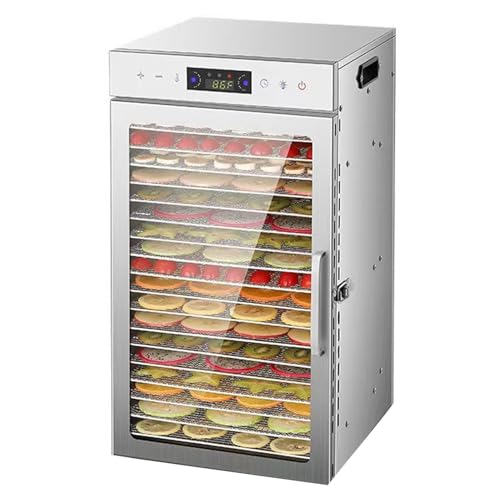 Dörrgerät, Gefriertrockner für Trockenfleisch, elektrischer Obsttrockner für die Arbeitsplatte, Kräutertrockner, 800 W Dörrgerät aus Edelstahl mit 12/18 Gitterschalen, Obsttrockner,18Layer Dörrgerät, Gefriertrockner für Trockenfleisch, elektrischer Obsttrockner für die Arbeitsplatte, Kräutertrockner, 800 W Dörrgerät aus Edelstahl mit 12/18 Gitterschalen, Obsttrockner,18Layer von Oiyekntd