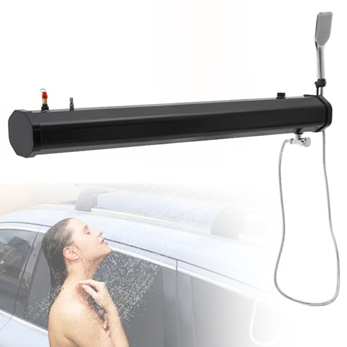 Druckwassertank für Campingdusche, leichter tragbarer Wassertank für Dachgepäckträger im Freien mit Wasserschlauch-Duschkopf, zum Wandern, Autowaschen, Reinigen von Haustieren,20L/5.28gal von Oiyekntd