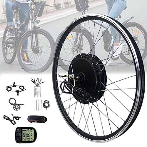 E-Bike-Konvertierungskit 48V 500W/1000W/1500W leistungsstarkes Elektrofahrradkit Blushloses Heck-Motor für 20 "24" 26 "27,5" 28 "29" 700C Ebike Conversion Kit mit intelligenter Controller,48V1500W-26" von Oiyekntd