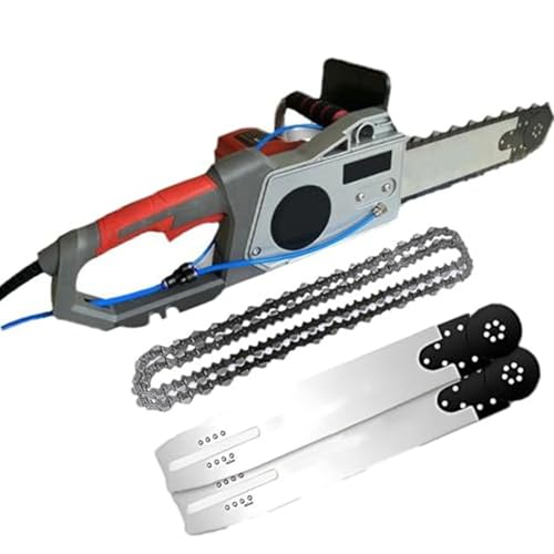 Handgeführte bürstenlose Kettensäge, elektrische Betonkettensäge, Diamantketten-Wandsäge mit wassergespeister Staubunterdrückung, mit 2 Ketten/2 Führungsschienen, für Granit, Stahlbeton,350 von Oiyekntd