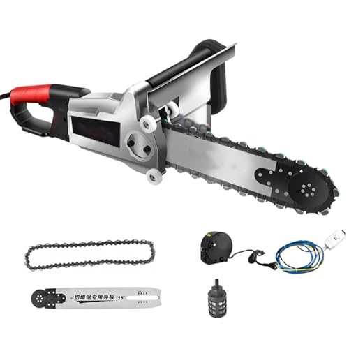 Hochleistungs-Betonsäge, elektrische Betonkettensäge, Nasswasserversorgung, Staubentfernung, Handbetonsäge mit Wasserpumpe, Ketten/Führungsschiene, zum Schneiden von Beton, Marmor,Single Chain-480 von Oiyekntd