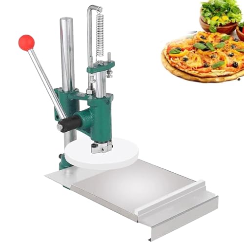 Manuelles Pizza -Teig -Pressemaschine, kommerzieller Teigpresse, Pizza -Teig -Abflacher, Edelstahl -Pizza -Teighersteller zum Erstellen von dünnen Scheiben, Pizza -Teig, verstellbare Dicke,22cm von Oiyekntd