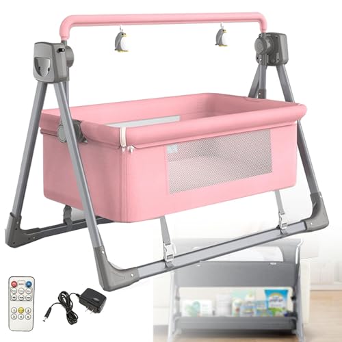 Oiyekntd Elektrische Babyschaukel und -wippe, tragbare Nachttischbetten für Säuglinge bis Kleinkinder, Faltbare Schaukelstuhlwiege mit Musik-Player, Fernbedienung mit 5 Schaukelgängen,Pink Oiyekntd Elektrische Babyschaukel und -wippe, tragbare Nachttischbetten für Säuglinge bis Kleinkinder, Faltbare Schaukelstuhlwiege mit Musik-Player, Fernbedienung mit 5 Schaukelgängen,Pink von Oiyekntd