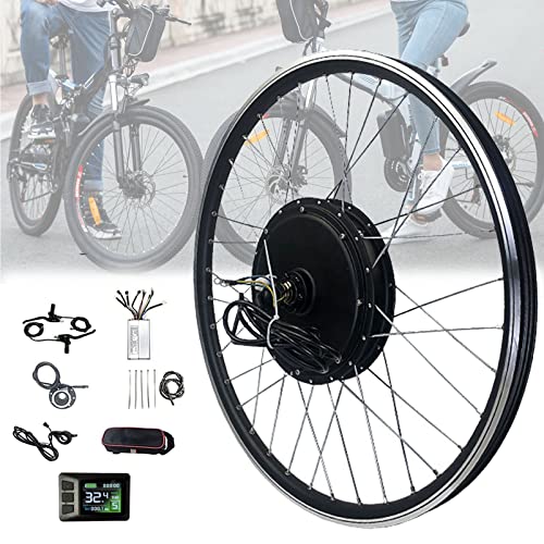 Oiyekntd Wasserdichtes Elektrofahrradrad Kit 20 "/ 24"/ 26 "/ 28"/ 29 "/ 700C Vorderrad 48 V 1000W 1500W E-Bike-Umwandlungskit, Radsportmotor mit intelligenter Controller,48V1500W-20inch von Oiyekntd