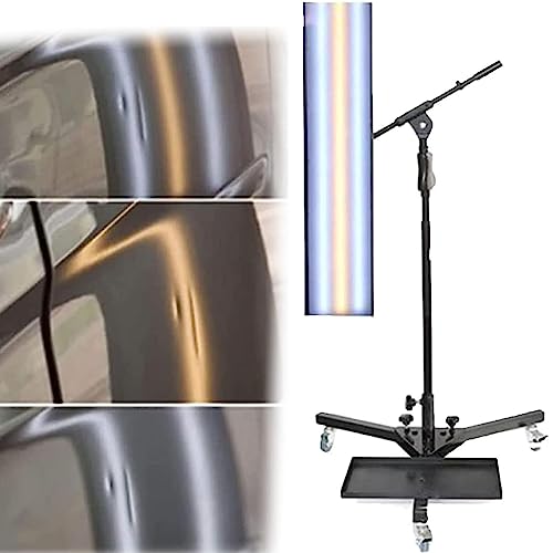 Tragbare Auto -Dent -Reparaturlampe, LED -Board -Spotlight, Auto -Dent -Entfernen -Licht mit beweglichen Rädern, lackfreie Dent Reparatur Hagel Entfernung Automobilkörperlampe Kit,110V von Oiyekntd