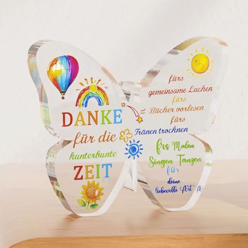 Lehrer Geschenk Abschied, Schmetterlingsförmig Acryl Dekoschild Danke Lehrerin Geschenke Für Erzieherin,Dankeschön Erzieherin Kindergärtnerin von Oizemori