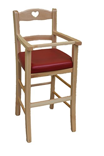 Stuhl für Hochstuhl Bimbo Luxus, aus Naturholz, mit Sitzfläche aus Kunstleder, Rot und Bordo, gepolstert, gepolstert von OKAFFAREFATTO MADDALONI