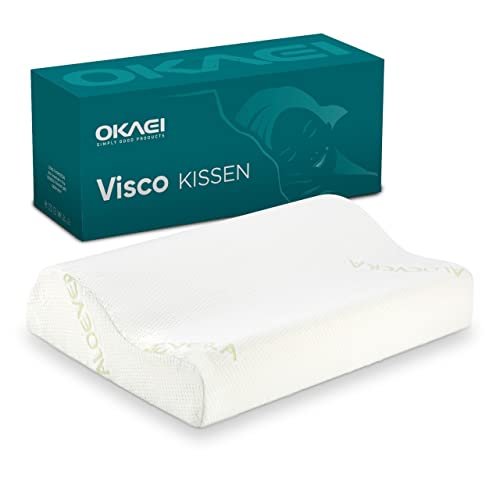 OKAEI Memory Foam Kissen mit EXTRA weichem Aloe-Vera Kissenbezug - Komfortables Kopfkissen - Ergonomisches Kissen - Komfort Kissen - Kissen für Allergiker von Okaei