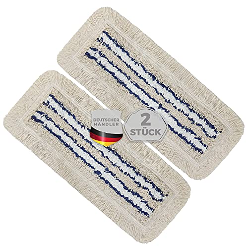 Okaei 2 Stück Wischmopp Bezug (40 cm) - Bodenwischer-Wischbezug für Krankenhäuser & Pflegeeinrichtungen - Wischer-Bezug mit optimalen Gleiteigenschaften für Ergonomisches Arbeiten - Beige von Okaei