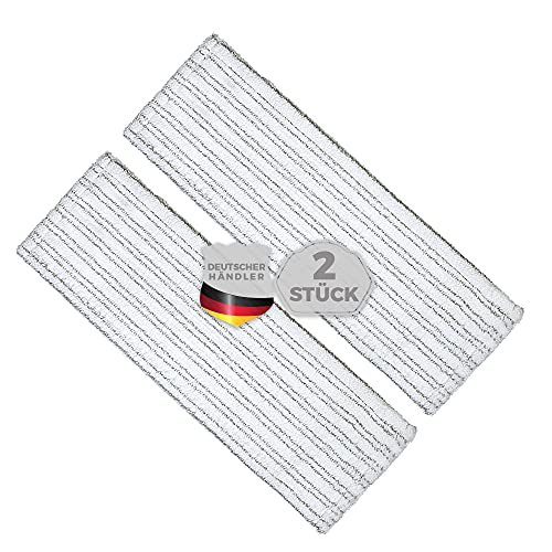Okaei 2 Stück Wischmopp Bezug (40 cm) - Premium Bodenwischer-Wischbezug aus 100% Microfaser - Bezug Optimal zur Gründlichen Reinigung von Glatten & Leicht Unebenen Böden - Mikrofaser Moppbezug Grau von Okaei