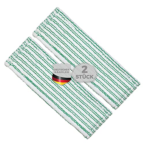 Okaei 2 Stück Wischmopp Bezug (40 cm) - Premium Bodenwischer-Wischbezug aus 100% Microfaser - Bezug Optimal zur Gründlichen Reinigung von Glatten & Leicht Unebenen Böden - Mikrofaser Moppbezug Grün von Okaei