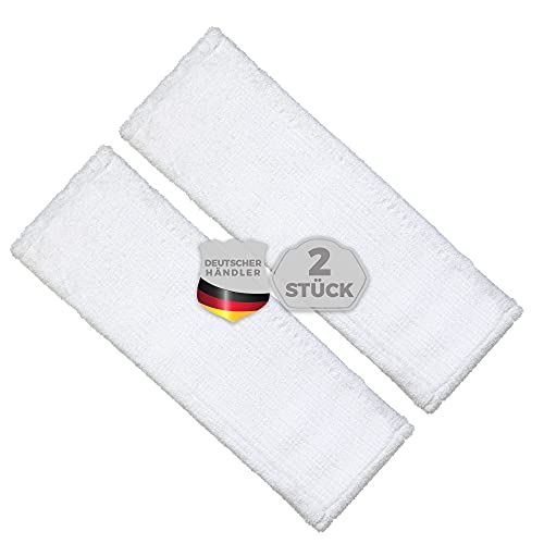 Okaei 2 Stück Wischmopp Bezug (40 cm) - Premium Bodenwischer-Wischbezug aus 100% Microfaser - Wischer-Bezug für Gründliche Reinigung von Glatten & Leicht Unebenen Böden - Mikrofaser Moppbezug Weiß von Okaei