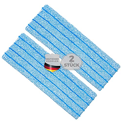 Okaei 2 Stück Wischmopp Bezug (50 cm) - Bodenwischer-Wischbezug zur Trocken- & Nassreinigung - Bodenwischer-Bezug für alle Gängigen Wischmopp-Halter und Pressen - Hochwertiger Wischer-Bezug Blau von Okaei