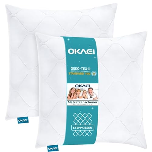 OKAEI Kopfkissen 40x40 cm 2er Set | Waschbares Innenkissen für Sofa & Gästezimmer | Allergikerfreundlich & Oeko-TEX Zertifiziert | Weiche Mikrofaser Füllkissen von Okaei