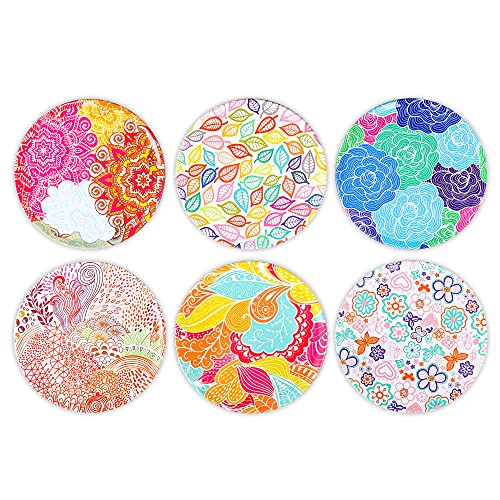 Okaei Untersetzer Kork (6er Set) mit Mandala-Design - Untersetzer Gläser mit Halter für Getränke - Absorbierender & Saugfähiger – Mit Aufbewahrungsbox von Okaei