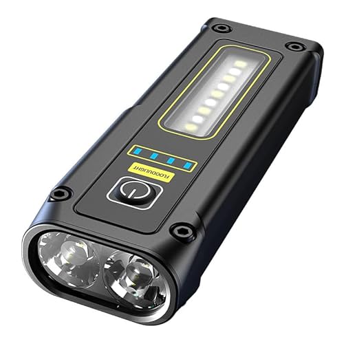 Okaywork Multifunktional taschenlampe led aufladbar mit magnet 7 Modi Arbeitsleuchte mit Rotlicht Warnung& COB Batteriekontrollleuchte Powerbank wasserdicht für Werkstatt KFZ Notfall Camping Outdoor von Okaywork