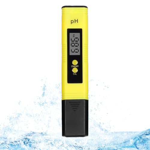 Okaywork pH Wert Messgerät - pH Wert Messgerät PH Meter mit LCD Anzeige, pH messgerät wasserhärte messen,für Trinkwasser/Schwimmbad/Aquarium/Pool, Hohe Genauigkeit, 0.00-14.00 Messbereich. (Gelb) von Okaywork