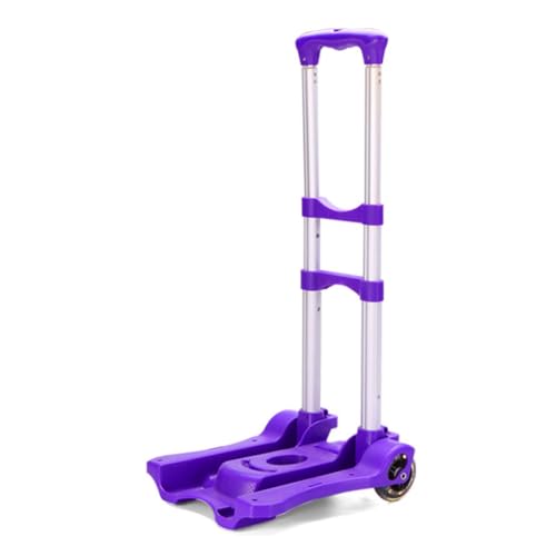 Okeeyseda Kleiner Faltbarer Trolley, Faltbarer Gepäcktrolley, Leichter Tragbarer Trolley für Den Mobilen Einsatz auf Reisen zum Flughafen, Lila von Okeeyseda