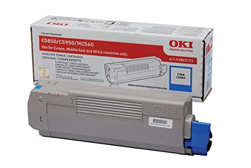 Oki Cyan Toner für C5850/5950 Laserdrucker (6.000 Seiten, Laser, Cyan) von Oki