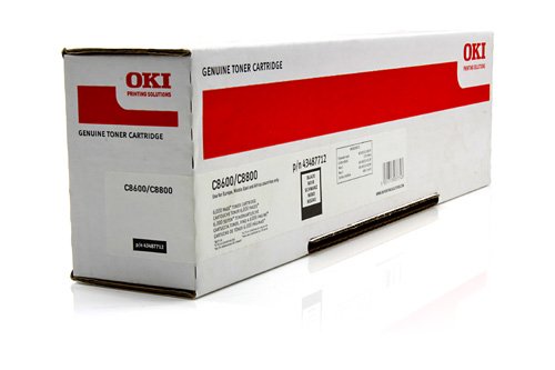 Original OKI 43487712 / C8600, für C 8600 Series Premium Drucker-Kartusche, Schwarz, 6000 Seiten von Oki