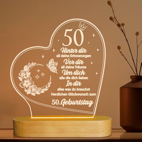 Geburtstag Frau Mann, 50. Geburtstagsgeschenke - Acryl Nachtlicht Geschenke Deko, 1973 50. Geburtstag für Vater, Mutter, Freunde, Ehemann, Ehefrau, 50. Geburtstagsgeschenkideen (50. Geburtstag) von OkiyiD