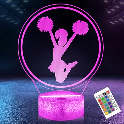 OkiyiD Cheerleader Geschenke für Mädchen, 3D Lampe Cheerleader Nachtlicht mit 16 Farben Fernbedienung, Cheerleading Sportfan Zimmerdekoration für Mädchen Weihnachtsgeschenke OkiyiD Cheerleader Geschenke für Mädchen, 3D Lampe Cheerleader Nachtlicht mit 16 Farben Fernbedienung, Cheerleading Sportfan Zimmerdekoration für Mädchen Weihnachtsgeschenke von OkiyiD