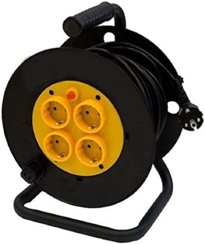 25m Kabeltrommel Kabel 3x1,5mm² Kabelabroller Verlängerungskabel Kabelaufroller von Okko