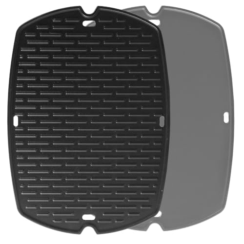 Oklagarden Q1200 Grillteile für Weber Q1000 Grillteile Weber Q1200 Q120 Q100 Q140 Q1400 Grillplatte Ersatzteile 6558 Full Size Griddle Inserts Weber Q Grillplatten Rost Ersatzteile von Oklagarden