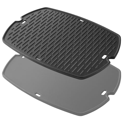 Oklagarden Wendbare Grillteile für Weber Q2000 Grillteile Weber Q2200 Q200 Q220 Q240 Q2400 Grillplatte Ersatzteile 7645 Grillplatten Einsätze Weber Q 396000 Grillrostteile von Oklagarden