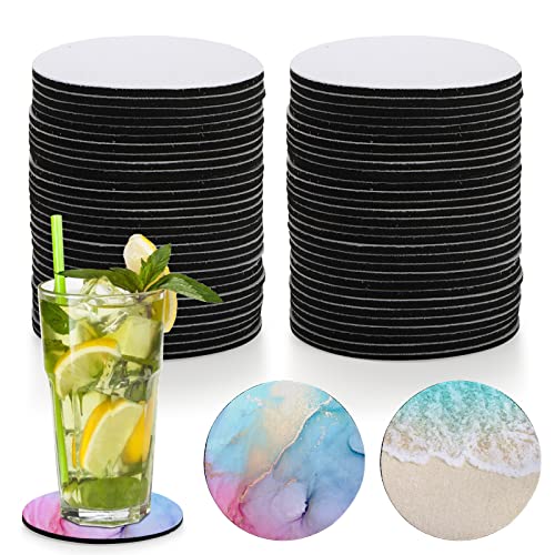 Okllen 60 Pack Sublimation Blank Untersetzer, Runde Sublimation Blank Cup Matte, Gummi Heat Transfer Press Cup Untersetzer, 10CM Okllen 60 Pack Sublimation Blank Untersetzer, Runde Sublimation Blank Cup Matte, Gummi Heat Transfer Press Cup Untersetzer, 10CM von Okllen