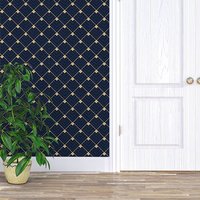 Art Deco Tapete, Ablösbare Selbstklebende Abnehmbare Raute Dunkelblaue Tapete von OkopipiDesign
