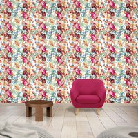 Floral Tapete, Abziehbare Selbstklebende Vintage Dunkel Geblümte Blumen Tapete von OkopipiDesign