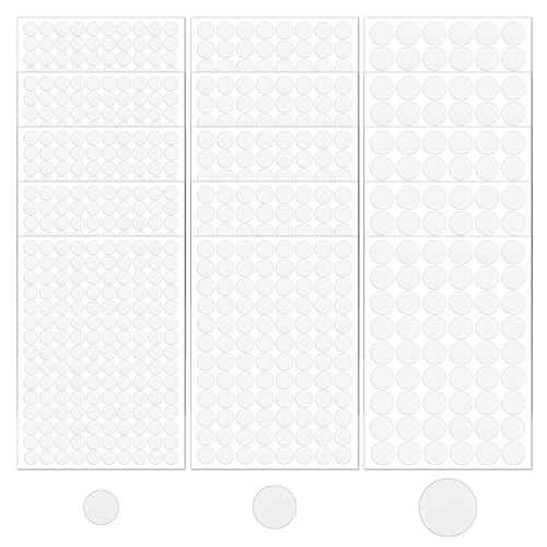 Okoss 1500 Stück Schrauben Abdeckkappen Weiß,wasserdichte Selbstklebende Abdeckkappen PVC Schraubenloch Aufkleber Abdeckung Aufkleber für Möbel Schreibtische Schrauben Reparaturen(12mm/15mm/21mm) von Okoss