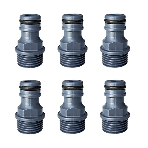 Okoss Gartenschlauch Schnellkupplung, 6 Stück G1/2 Aussengewinde Schnellkupplung Nippel, Adapter Bewässerungswerkzeug zum Anschluss von Bewässerungsgeräten(werkstoff: Kunststoff) von Okoss