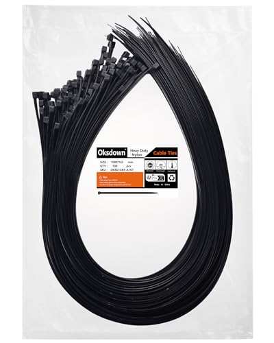 Oksdown 1000mm × 9,0mm Breit 100 Stück Extra Stark Kabelbinder mit 80 kg Zugfestigkeit Schwarz UV-Beständig Groß Nylon Kunststoff Selbstsichernder Multifunktionaler Oksdown 1000mm × 9,0mm Breit 100 Stück Extra Stark Kabelbinder mit 80 kg Zugfestigkeit Schwarz UV-Beständig Groß Nylon Kunststoff Selbstsichernder Multifunktionaler von Oksdown