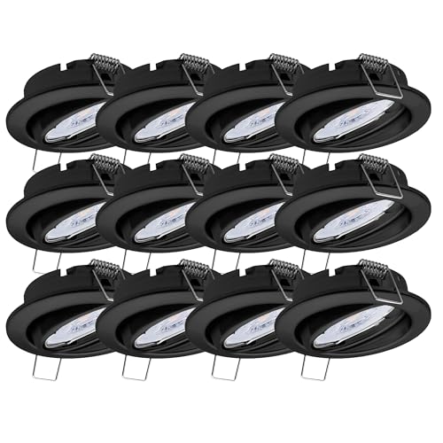 12x Oktaplex Einbauleuchten schwenkbar Dijon - mit Nizza LED Modul 4,8W 230V 2700K 380lm Warmweiß 110° - Spots Schwarz Lochmaß 68mm 12x Oktaplex Einbauleuchten schwenkbar Dijon - mit Nizza LED Modul 4,8W 230V 2700K 380lm Warmweiß 110° - Spots Schwarz Lochmaß 68mm von Oktaplex lighting