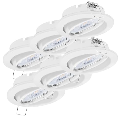 6x Oktaplex Spot 3 stufig dimmbar Dijon Schwenkbar - LED Modul Nizza 4,8W 2700K 230V 380lm Warmweiß 110° - Deckenspots Weiß Lochmaß 68mm 6x Oktaplex Spot 3 stufig dimmbar Dijon Schwenkbar - LED Modul Nizza 4,8W 2700K 230V 380lm Warmweiß 110° - Deckenspots Weiß Lochmaß 68mm von Oktaplex lighting
