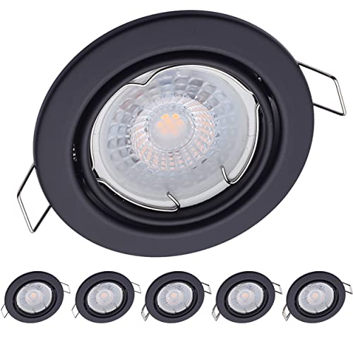 6x Oktaplex Spot schwenkbar Dijon - mit Nizza LED Modul 4,8W 230V 4000K 380lm Neutralweiß 110° - Deckenspots Schwarz Lochmaß 68mm 6x Oktaplex Spot schwenkbar Dijon - mit Nizza LED Modul 4,8W 230V 4000K 380lm Neutralweiß 110° - Deckenspots Schwarz Lochmaß 68mm von Oktaplex lighting