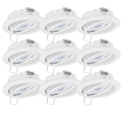 9x Oktaplex Spot 3 stufig dimmbar Dijon Schwenkbar - LED Modul Nizza 4,8W 3000K 230V 380lm Warmweiß 110° - Deckenspots Weiß Lochmaß 68mm 9x Oktaplex Spot 3 stufig dimmbar Dijon Schwenkbar - LED Modul Nizza 4,8W 3000K 230V 380lm Warmweiß 110° - Deckenspots Weiß Lochmaß 68mm von Oktaplex lighting