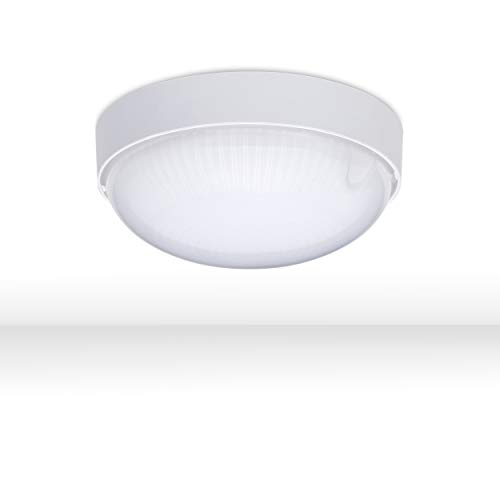 Oktaplex LED Kellerlampe IP65 Badlampe weiß Deckenlampe 4000K Neutralweiß Rund 9W 800lm Deckenleuchte Keller Wasserfest Kellerleuchte Außenleuchte von Oktaplex lighting