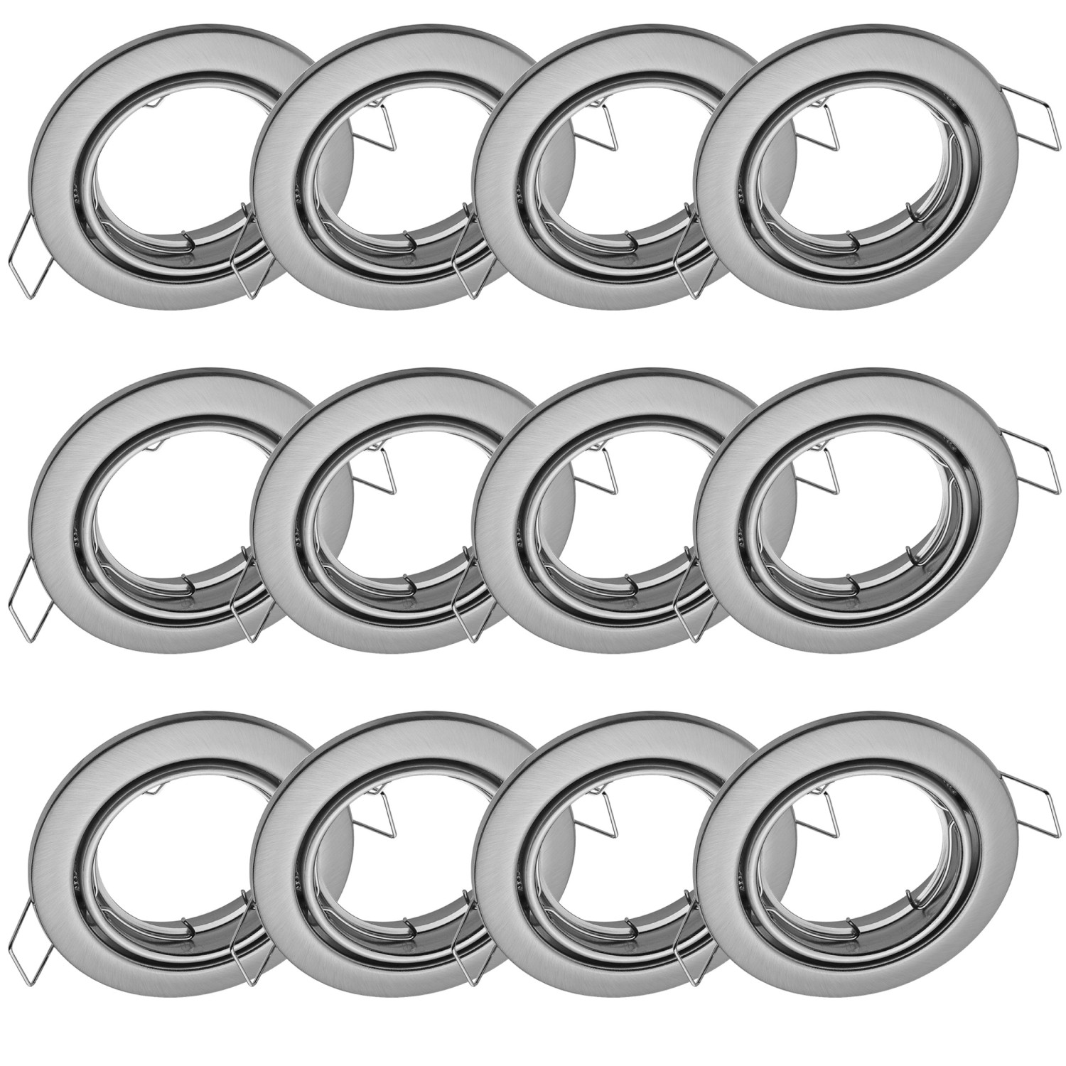 Oktaplex 12er Set Einbauleuchte Dijon Schwenkbar für LED-Module 50mm Spot Rahmen Edelstahl Gebürstet von Oktaplex lighting