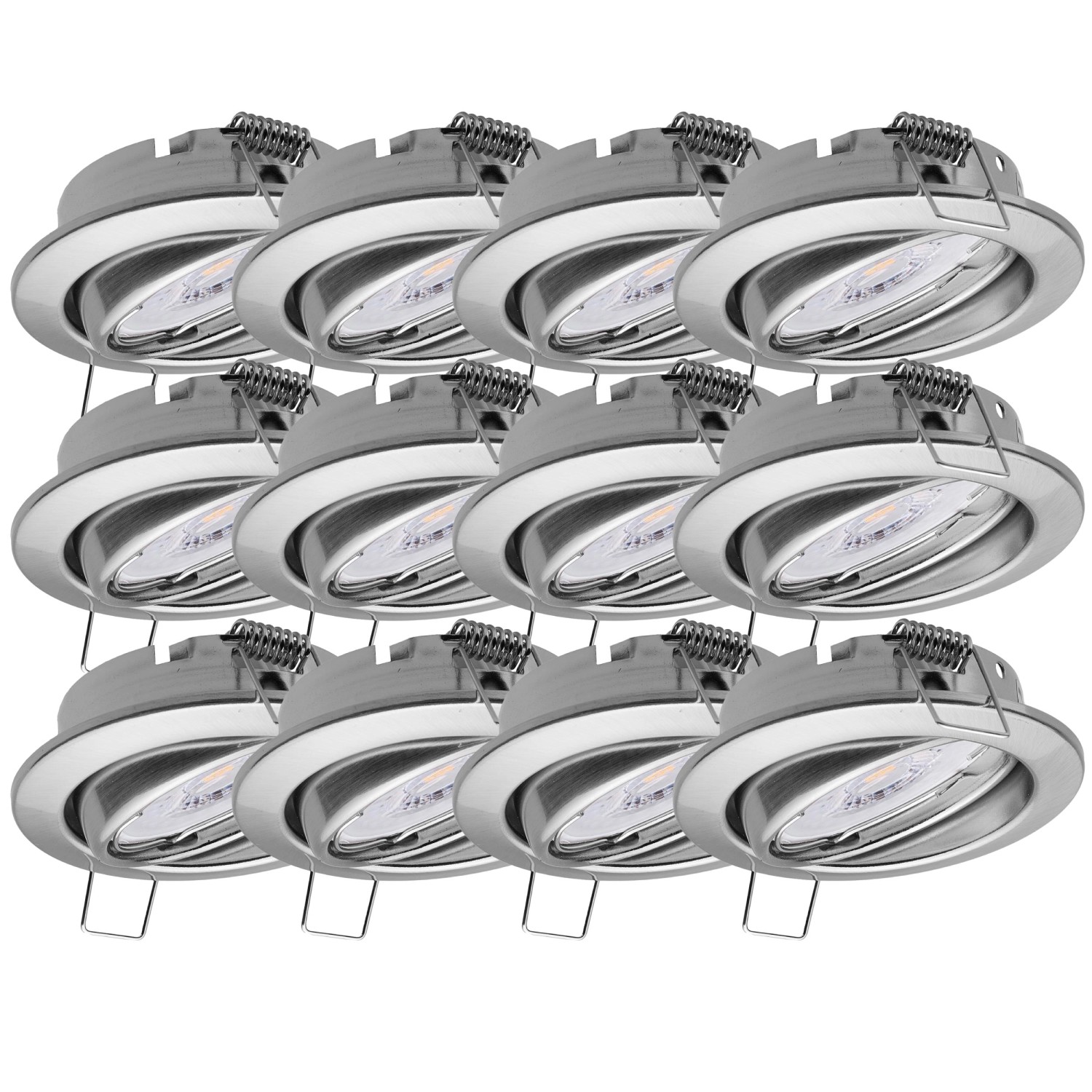 Oktaplex 12er Set Einbauleuchte Dijon Schwenkbar inkl. LED Modul Warmweiß Edelstahl Gebürstet Deckenstrahler Oktaplex 12er Set Einbauleuchte Dijon Schwenkbar inkl. LED Modul Warmweiß Edelstahl Gebürstet Deckenstrahler von Oktaplex lighting