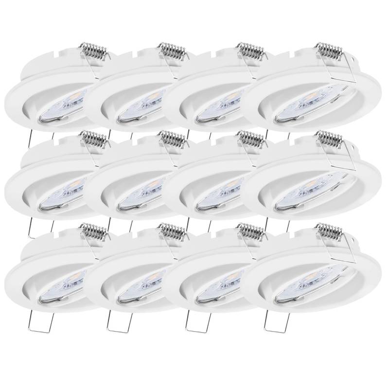 Oktaplex 12er Set Einbauspot Dijon inkl. LED Modul Warmweiß 1,9W 345lm Deckenstrahler Schwenkbar Weiß von Oktaplex lighting