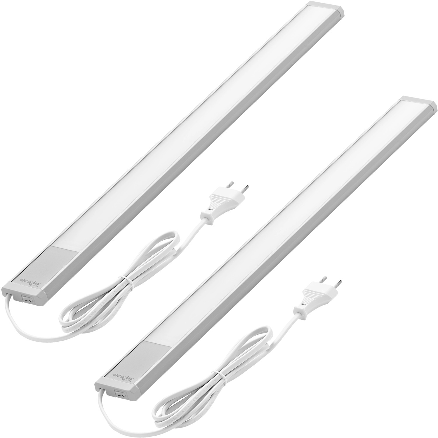 Oktaplex 2er Set LED Unterbauleuchte Flach Aluminium 58cm Küchenbeleuchtung Warmweiß mit Schalter Oktaplex 2er Set LED Unterbauleuchte Flach Aluminium 58cm Küchenbeleuchtung Warmweiß mit Schalter von Oktaplex lighting