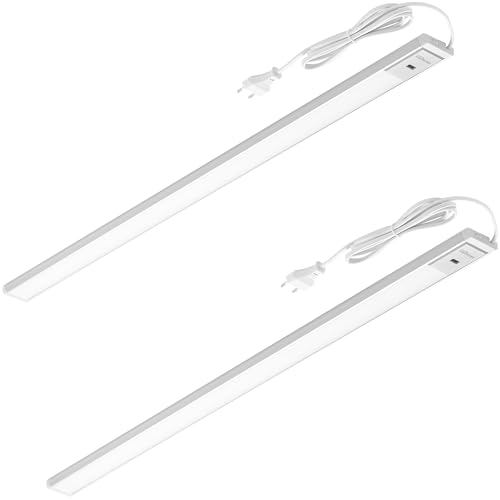 Oktaplex 2er Set Riva LED Unterbauleuchte dimmbar neutralweiß 90cm Küchenlicht mit Sensor 760lm Unterbaulampe Küche 9,9W silber von Oktaplex lighting