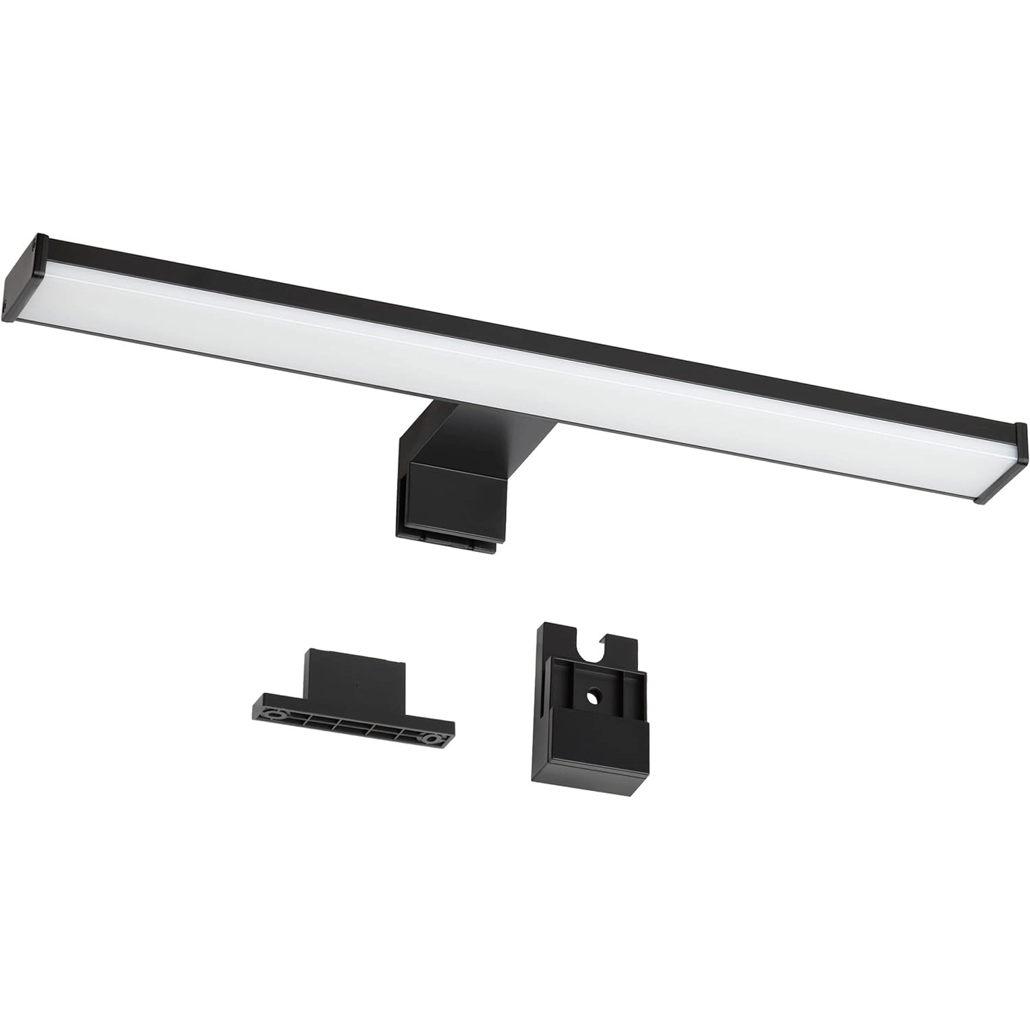 Oktaplex 3 in 1 LED Spiegelleuchte 40cm Schwarz 3000K Warmweiß 8W IP44 von Oktaplex lighting