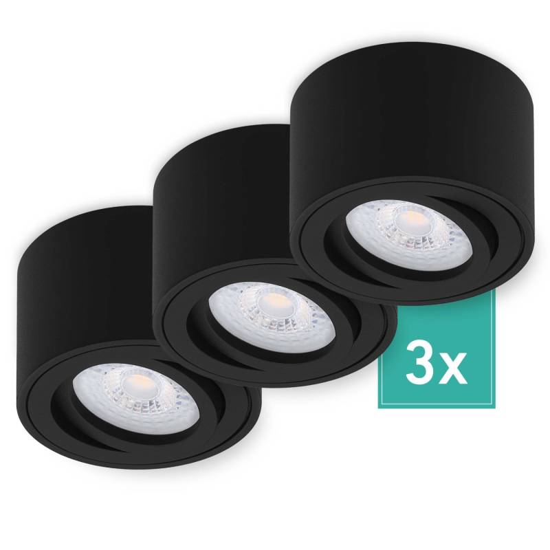 Oktaplex 3er Set Aluminium LED Spot Modern Lile S Schwenkbar inkl. LED-Module Neutralweiß 4000K 230V Schwarz von Oktaplex lighting