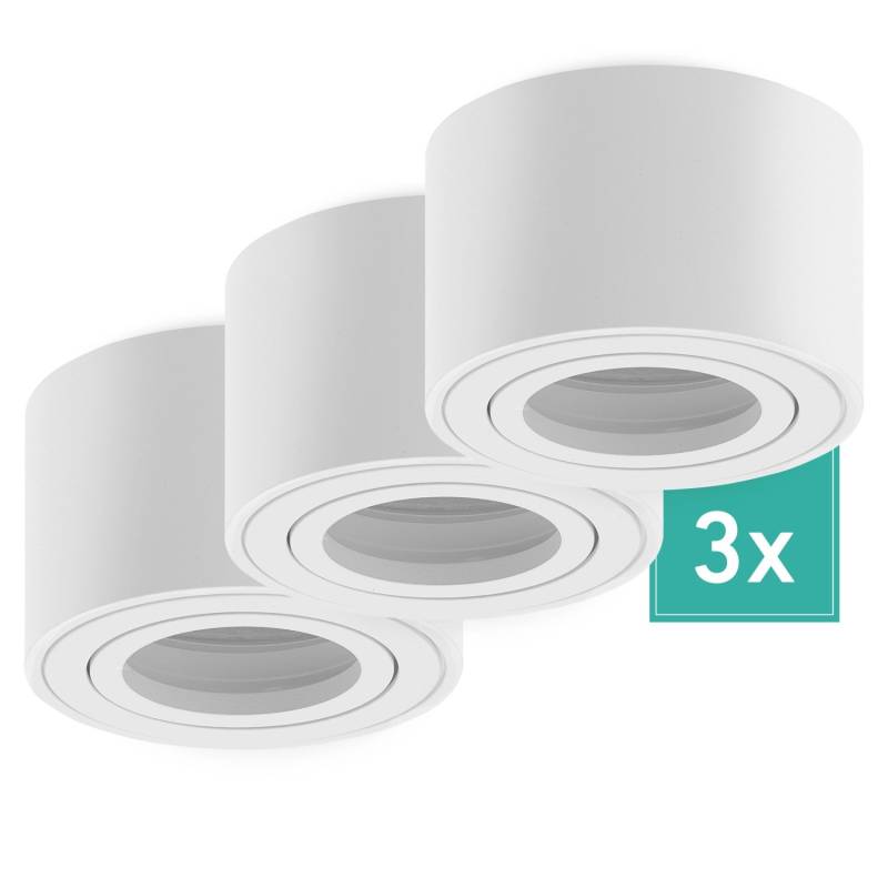 Oktaplex 3er Set Aufbauspot Aluminium Lile S für LED-Module Deckenstrahler Spotrahmen 230V Weiß von Oktaplex lighting